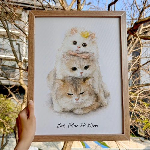 Tranh Bơ, Miu & Kem do Clawkie vẽ