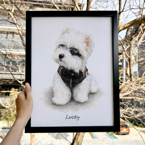 Tranh bé Lucky do Clawkie vẽ