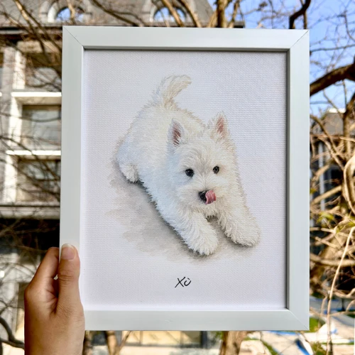 Tranh bé Xù do Clawkie vẽ